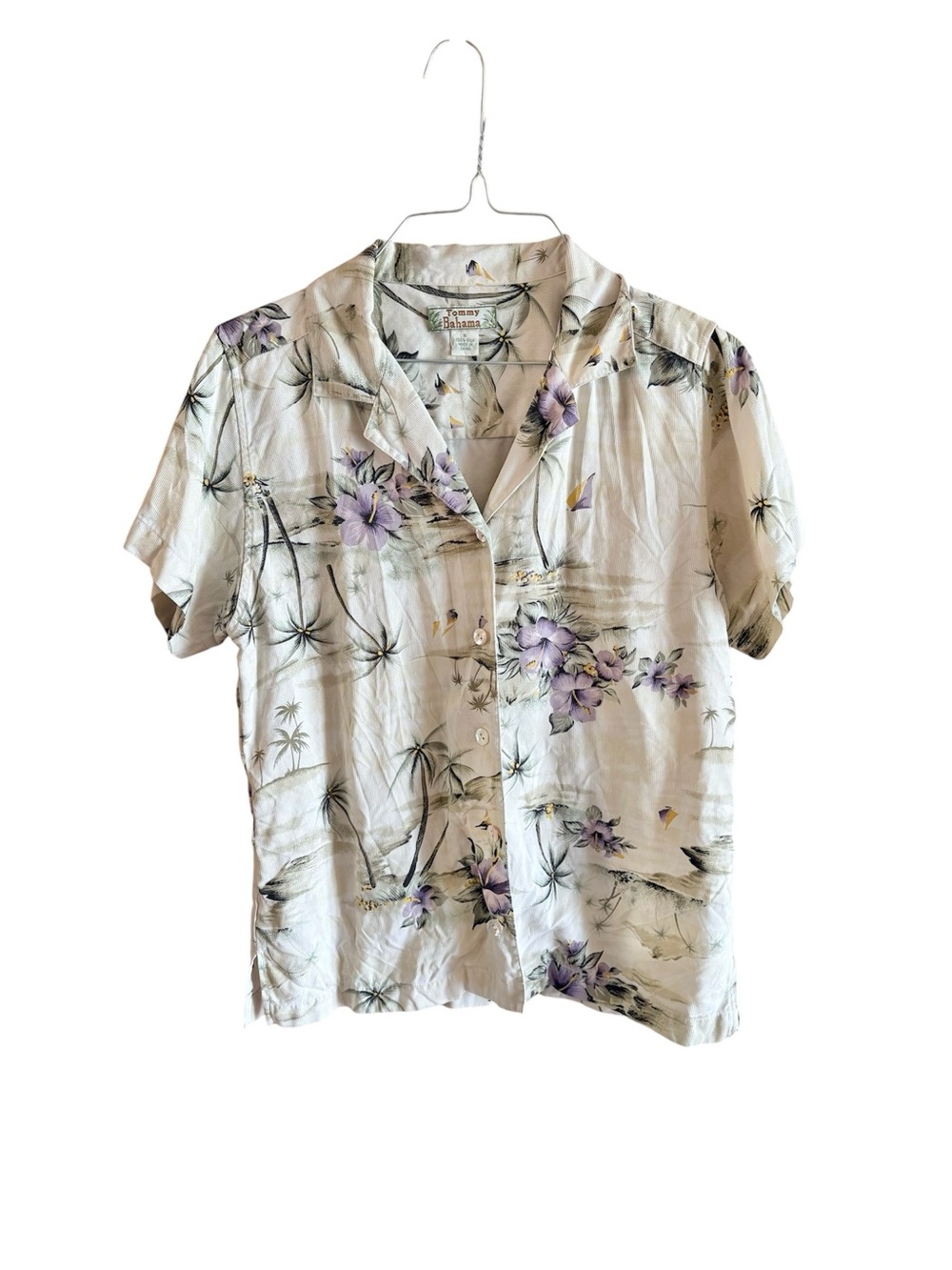 VINTAGE TOMMY BAHAMA 100% Silk Short Sleeve Button Shirt